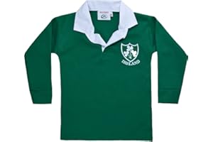 H M FASHION Kids Babies Irish Ireland Shamrock Rugby Full Sleeve Top Retro Shirt