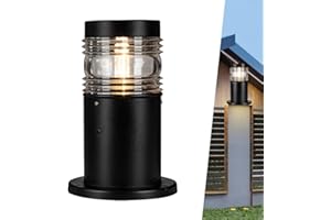 CHAO ZAN Luci palo Lampada esterno E27 Piazza Recinzione Colonna Piedistallo Lampione da giardino Luce Cancello Paletto Luce pilastro retrò Alluminio Impermeabile Patio terra lampioncino per vialetti (D)