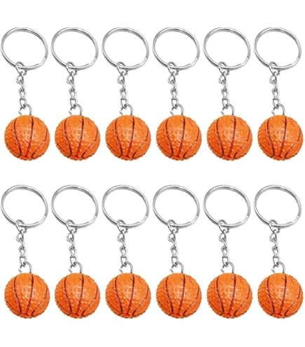 24 Portachiavi Mini Pallacanestro In PU Flessibile – Tema Sportivo, Bomboniere Per Feste E Compleanni, Regalo Per Squadre E Tifosi