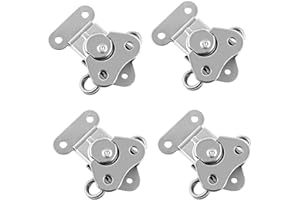 QWORK Lot de 4 loquets robustes en acier inoxydable pour mallettes de vol et boîtes d'équipement, 5,1 x 3,8 cm, charges de travail élevées, excellent anti-corrosion