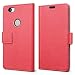 Produktbild HUAWEI P8 Lite (2017) Brieftasche Hülle, Aomo HUAWEI P8 Lite (2017) Hülle [Brieftasche Hülle] [Kickstand Feature] [Kartenhalter] PU Leder Schutzhülle für HUAWEI P8 Lite 2017 (5,2 Zoll) -Rot
