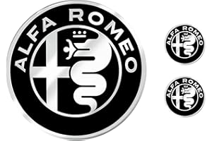 4R Quattroerre.it Zestaw naklejek Alfa Romeo 3 logo do wnętrza Giulia Stelvio