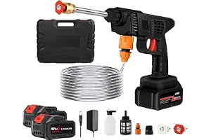 QX YUSAOUG 48V Car Washer High Pressure, Cordless Portable Car Washer, Electric High Pressure Washer Gun, 2 Batteries, 5M Range, Used for Cars, Bikes, Floor Cleaning and Garden Watering