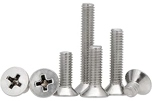 KINDOYO Vis à Métaux - M3*(4-20mm) Acier Inoxydable Vis à Tête Fraisée Vis à Tête Plate Vis Cruciforme Vis Filetés Métrique, M3*20mm(100pcs)