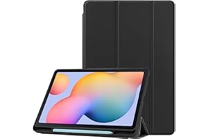 VOVIPO Slim Case for Samsung Galaxy Tab S6 Lite 10.4 inch 2022 (SM-P613/P619) & 2020 (SM-P610/P615) -Ultra Slim Lightweight Smart Cover with S Pen Holder-Black
