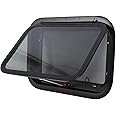 gernie RV Exit Window, 22.4x15.2 Inch RV Window Replacement with Mesh Screen & Support Rod, Tempered Glass Emergency Window with Trim Kit for Caravan Camping Trailer Motorhome