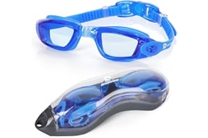 RIOROO RIORIO okulary pływackie, okulary do pływania, ochrona przed promieniowaniem UV, przeciwmgielne z szerokimi soczewkami, silikonowe uszczelki do basenu dla mężczyzn, kobiet