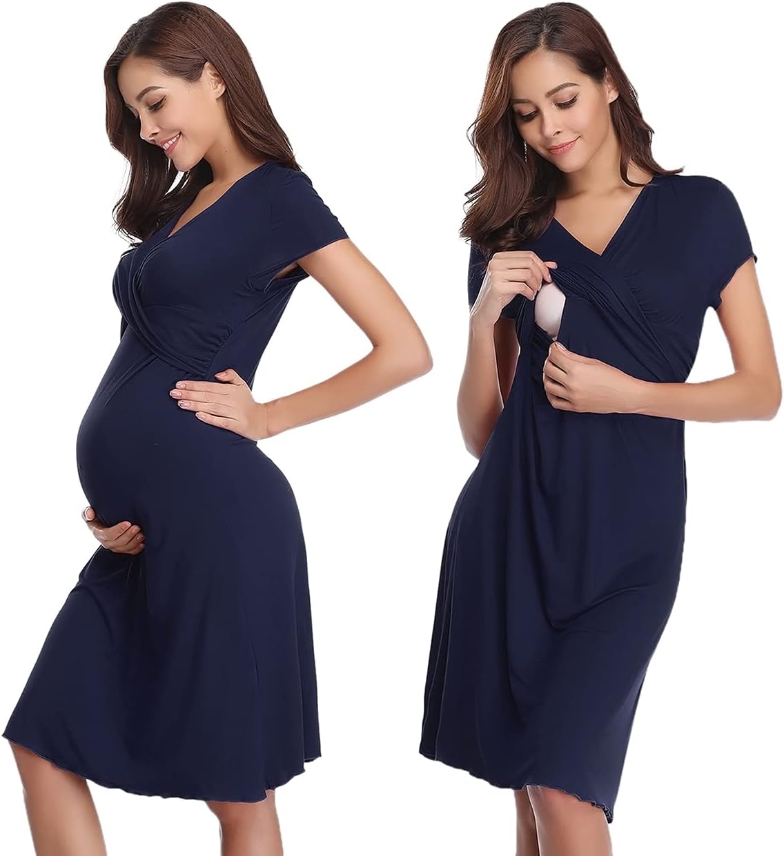 Irdcomps Camisón Lactancia para Mujeres Camisones Embarazada Verano Ropa para Dormir para premamá Maternidad Hospital