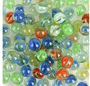PLAY DESIGN 400 Pcs Marbles 8mm Green Knicker Glass Balls Decoration Fish Aquarium for Fish Tank Marbles Knicker Glass Balls Decoration Toy Regular Round Marble Stone