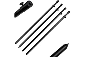 A&N 3er/4er Set Bankstick Alu Stormpole 40-70cm/60-105cm/80-140cm 19/16mm schwarz Erdspeer Erdspieß