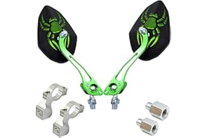 NAKAZAWA Wide Angle Bike Mirror, Adjustable 360 Rotatable Handlebar Glass Rearview Bicycle Mirrors for Road Mountain Bike, Bike Mirror Handlebar Mount for Electric Bike