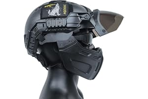 AQ ZXDC Casco Airsoft con maschera tattica e visiera, set di caschi militari spessi 5 mm, per BB Sport CQB CS Game Cosplay