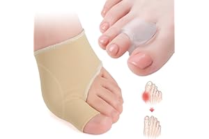 FANICER 1 Paar Hallux Valgus Socken mit 4 Pcs Toe Separators, Zehenspreizer, Schmerzlinderung bei Überlappung, Gel Toe Schutz, Big Toe Separators, Hallux Valgus Korrekturbandage