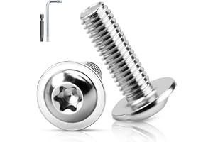 TXXATX 25 Pièces Vis Torx à Tête Bombée avec Bride M6x30 mm Vis à Tête Plate Acier Inoxydable A2 V2A Boulon ISO 7380-2 Boulon Filetage Complet pour Pied Table Meubles Bois Echafaudage Génie Mécanique