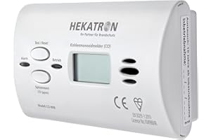 Hekatron 31-6300001-01-XX - Rilevatore di monossido di carbonio con batteria & Co sensore, fino a 10 anni di potenza, rilevatore di monossido di carbonio con display digitale e memoria di alto valore