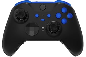eXtremeRate Boutons Customisé pour Xbox One Elite Series 2 Manette, Trigger LB RB LT RT Bumpers ABXY Start Back Sync Buttons de Remplacement pour Xbox One Elite V2 Manette, Bleu