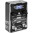 STRICH Stereo Looper Guitar Pedal with Built-in Drum Machine, 100 Diverse Drum Patterns, 160 Minutes Recording Time, USB for Audio Import/Export, Support Footswitch Control for Electric Guitar, Black