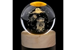 AWARDSEN Méduse 3D en forme de boule de cristal - Cadeau pour femme - Méduse - Presse-papier - Ornements en verre - Figurines mignonnes - Cadeaux