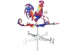 Girouette à vent Jubepk | Girouette en métal en forme de coq résistant aux intempéries pour jardins et terrasses