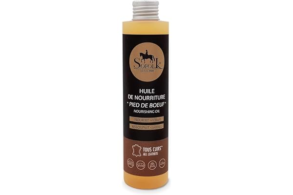 Sofolk - Huile Nourrissante pour Cuir Pied de Boeuf - Entretien et Imperméabilisation du Cuir - Hydrate et Assouplit Même Les Cuirs Craquelés - Inodore, Fabrication Française - 200 ML
