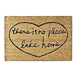 Relaxdays Fußmatte Kokos NO PLACE LIKE HOME 40 x 60cm Kokosmatte mit rutschfestem PVC Boden Fußabtreter aus Kokosfaser als Schmutzfangmatte und Sauberlaufmatte Fußabstreifer für Außen und Innen, braun