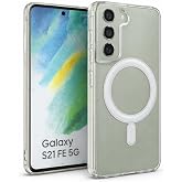 Fenza Samsung Galaxy S21 FE ile Uyumlu G&uuml;&ccedil;l&uuml; Mıknatıslı MagSafe Şeffaf Kamera Korumalı Telefon Kılıfı