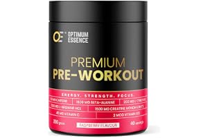 OptimumEssence® Pre-Workout Powder for Energy, Strength and Focus| OE | Premium Quality | Optimum Performance | Made in Europe
