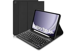 COEZFE Keyboard Case for Samsung Galaxy Tab A9 Plus/ A9+ 11 inch 2023 (SM-X210/X216/X218), Slim Case with Bluetooth Detachable Keyboard (UK Layout) for Samsung Galaxy A9+ /A9 Plus 11" 2023, Black