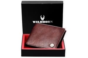 WildHorn Leather Wallet for Men I Ultra Strong Stitching I 6 Credit Card Slots I 2 Currency Compartments I 1 Coin Pocket