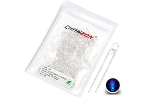 Chanzon 100 Piezas luces de diodo LED UV púrpura de 3mm (violeta transparente redondo transparente DC 3V 20mA) Componentes electrónicos Diodos emisores de luz indicadora