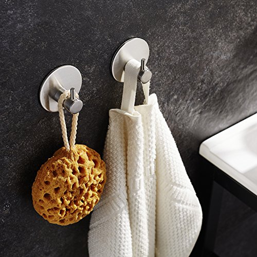 ZUNTO 4 Stück Selbstklebend Handtuchhaken Wandhaken Edelstahl Kleiderhaken Ohne Bohren - 3