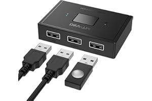MT-VIKI USB 2.0 Switch 2 in 1 Out Bi-Directional 1 in 2 Out USB Selector USB Switcher 2 computers share 1 USB Devices 5Gbps for PCs Mouse Keyboard Printer Scanner