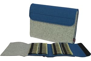 Trousse de pharmacie homéopathique Premium d'ebos ✓ Poches de granules en véritable feutre de laine ✓ 64 boucles pour flacons à granules | Etui à granules, pochette d'homéopathie (jeansbleu)