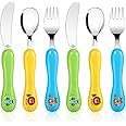 Lehoo Castle Toddler Cutlery, 6pcs Stainless Steel Kids Cutlery Children's Cutlery Set Excavator, Incudes 2 x Spoons, 2 x Forks, 2 x Knives