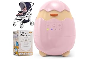 Robofun Kinderwagenschaukler - 2025 Das Original-Schlafhilfe für Babys, 5 Einstellbare Schaukelintensitäten, USB-C Aufladbar, Tragbare Schaukelfunktion für Den Kinderwagen Beweger Elektrisch, Rosa