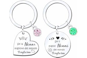 MNBVBV Regali festa dei nonni Regalo di Natale per Nonna Nonno Regalo 2 Pezzi Portachiavi Idea Regalo di Natale Nonni Compleanno Nonna&Nonno Miglior Regalo Nonni Nel Mondo (1)