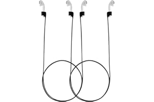 kwmobile Paski kompatybilne z Apple Airpods 1/2 / 3 / Pro 1 / Pro 2 (zestaw 2 szt.) - pasek magnetyczny silikonowy uchwyt - czarny/czarny