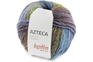 THEOFEEL Lanas Katia Azteca Ovillo de Color verdemar Cod.7882