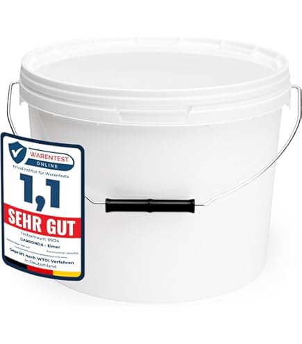 BenBow Emmer met deksel 10 x 10 l wit - geschikt voor levensmiddelen, stabiel, luchtdicht, lekvrij, geurneutraal - opbergdoos van kunststof, met handvat - leeg, 10 stuks van elk 10 liter BenBow Emmer met deksel 10 x 10 l wit - geschikt voor levensmiddelen, stabiel, luchtdicht, lekvrij, geurneutraal - opbergdoos van kunststof, met handvat - leeg, 10 stuks van elk 10 liter