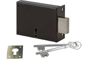 METALUX Série 467 Droite - Serrure en applique Pêne dormant seul Coffre 140x80 mm Porte extérieur Portail Porte de cave Porte de local Porte de jardin