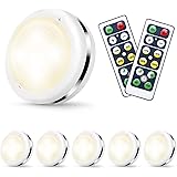 Cadrim Luce Notturna Armadio, Lampada LED da Parete 6PZ, 5 Perle Lampade Adesive Cordless a Pile con 2 Telecomando, Luminosit