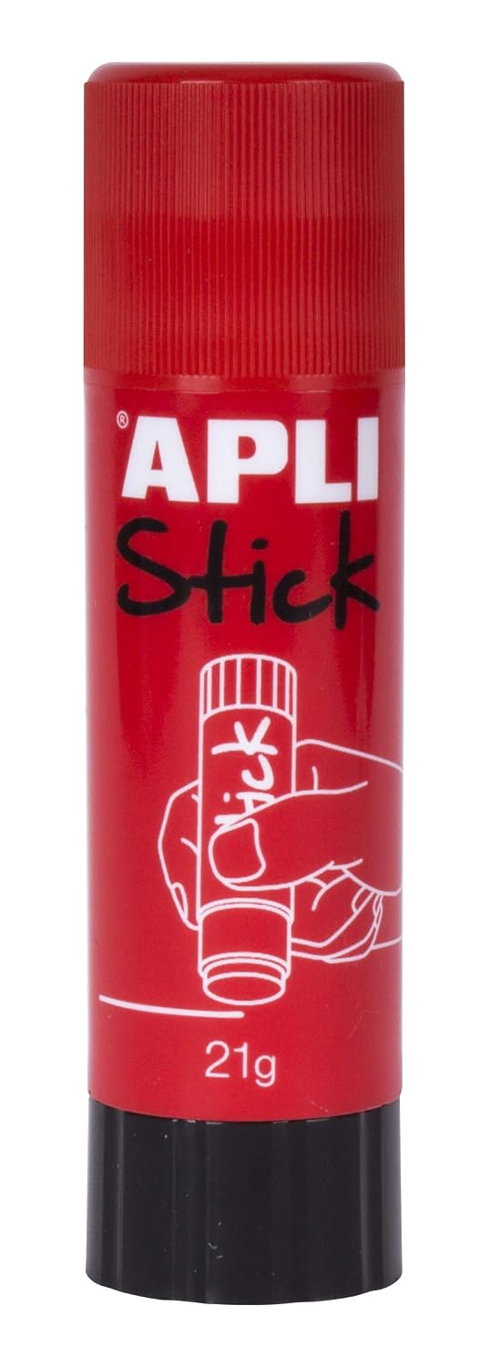 APLI Kids 12146 - Barra de Pegamento Blanca 21 g | Libre de Solventes, Secado Instantáneo y Pegado Limpio.