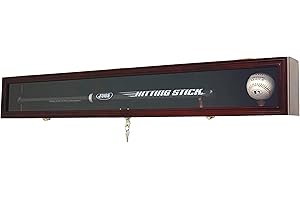 DECOMIL Baseball Bat, Stick Display Case Rack Cabinet Holder Wall Mount, w/UV Protection, Lock, Vertical or Horizontal