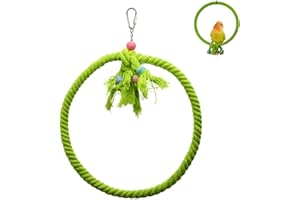CONGGUAN Vogelschaukel Baumwollseil Ring Runde Vogel Sitzstangen Vogelkäfig Hängende Sitzstangen Käfig Hängende Beißbeständige Spielzeuge für Wellensittich Nymphensittich Sittiche Liebesvogel