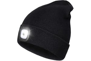 Wmcaps Cappello Uomo Illuminato Berretto 4 LED, Cappello con Luce LED Invernali Berretto a 3 Livelli di luminosit LED, Rimovibile Lavabile Beanie cap Regali Uomo Donna