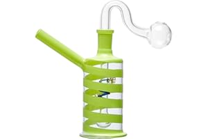 PARACITY Bong in vetro colorato, pipa ad acqua per fumatori spessa, riciclatore fatto a mano con tubo in vetro da 14 mm (B)