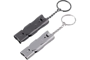 Vroxdrez 2 Pack Silbatos de Emergencia Dobles Tubos de Alta Frecuencia, Silbato de Supervivencia con Sonido Potente, Ideal para Senderismo, Seguridad Personal y Actividades al Aire Libre