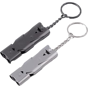 Lot De 6 Sifflets De Survie 3 Trous - Décibel élevé, Avec Cordon - Pour Randonnée, Camping, Urgences - 9