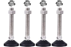 RHUAFET 4 Stück Stellfuß M10 x 100MM Einstellschraube M10, Möbelfuß Sockelfuß Kann 400KG Tragen Verstellbare Füße Stellschraube Stellteller Stellfuß Maximal 15 ° Neigung (4 Stück - M10 x 100 MM)