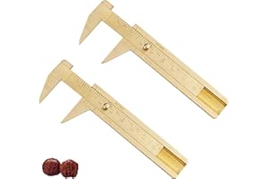 WLVINSON Lot de 2 pieds à coulisse analogique, mini jauge coulissante, petit pied à coulisse en laiton, jauge de mesure double échelle 100 mm